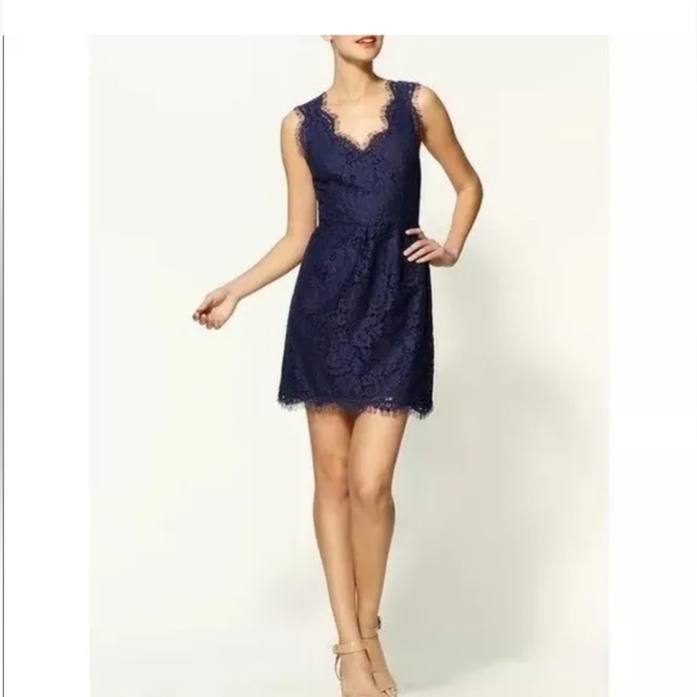 Joie Navy Lace Dress Large